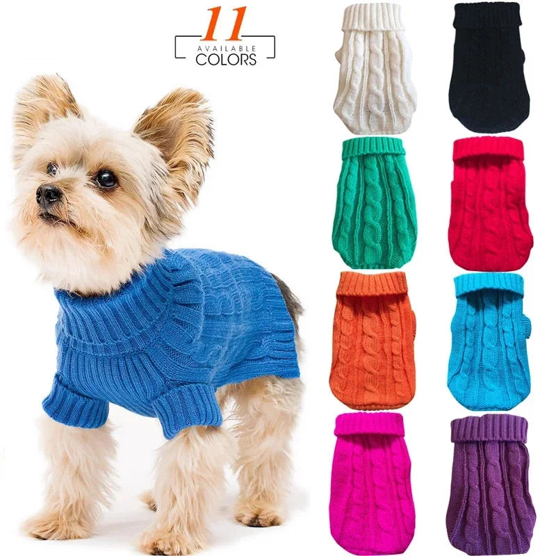 Winter Knitted Pet Clothes for Small Medium Large Dogs Cats
