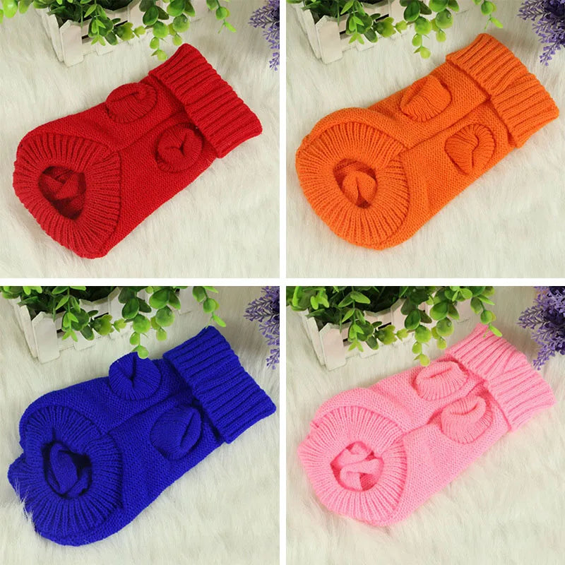 Winter Knitted Pet Clothes for Small Medium Large Dogs Cats