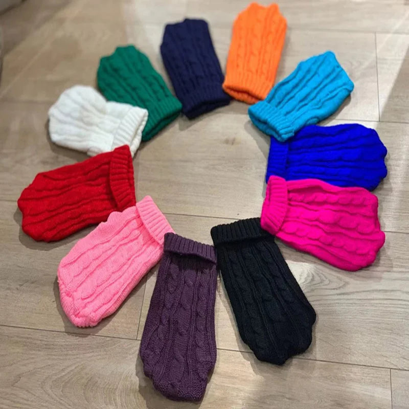 Winter Knitted Pet Clothes for Small Medium Large Dogs Cats