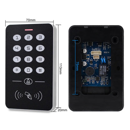 Access Control Keypad RFID Keyboard System Waterproof Outdoor Cover 125KHz Controller Card Reader 10pcs Keyfobs