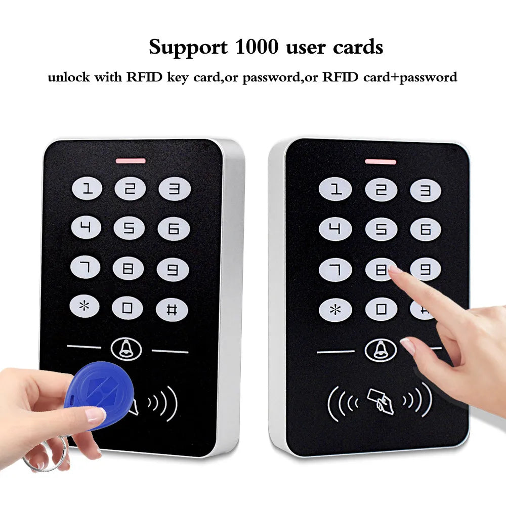 Access Control Keypad RFID Keyboard System Waterproof Outdoor Cover 125KHz Controller Card Reader 10pcs Keyfobs