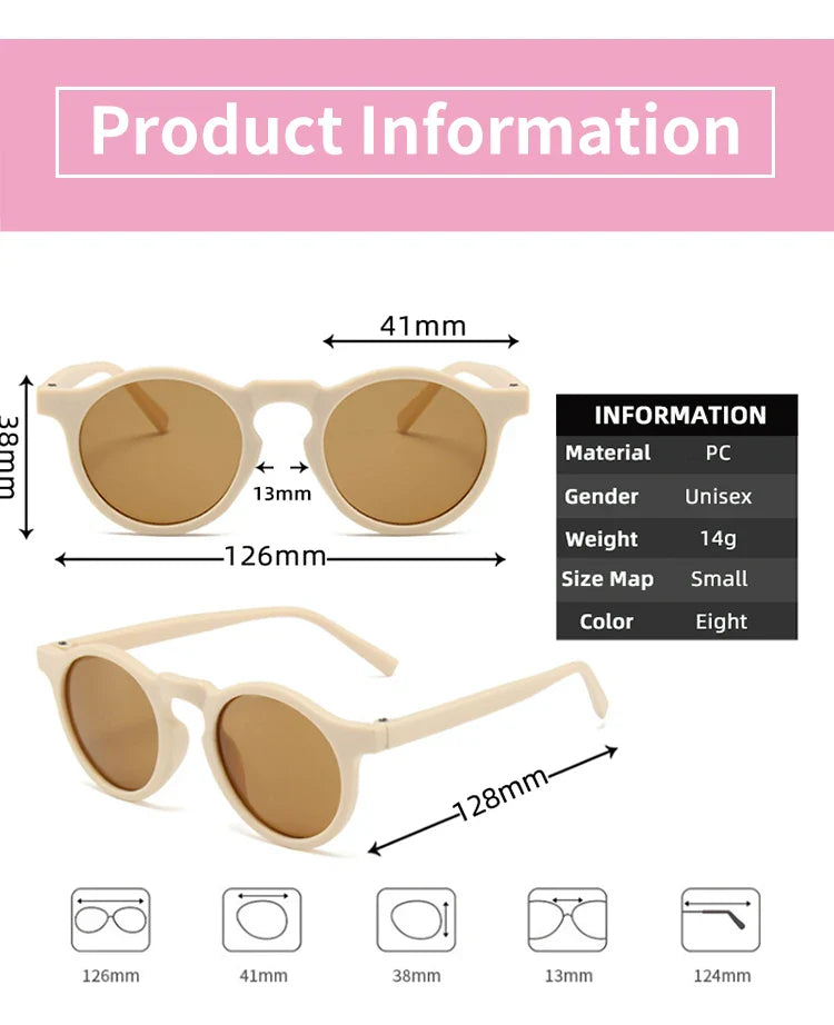 New Children Vintage Round Outdoor Sun Protection Sunglasses