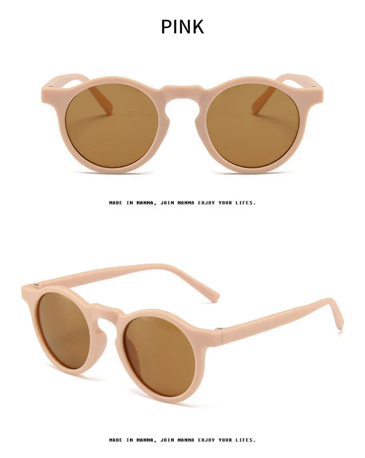 New Children Vintage Round Outdoor Sun Protection Sunglasses