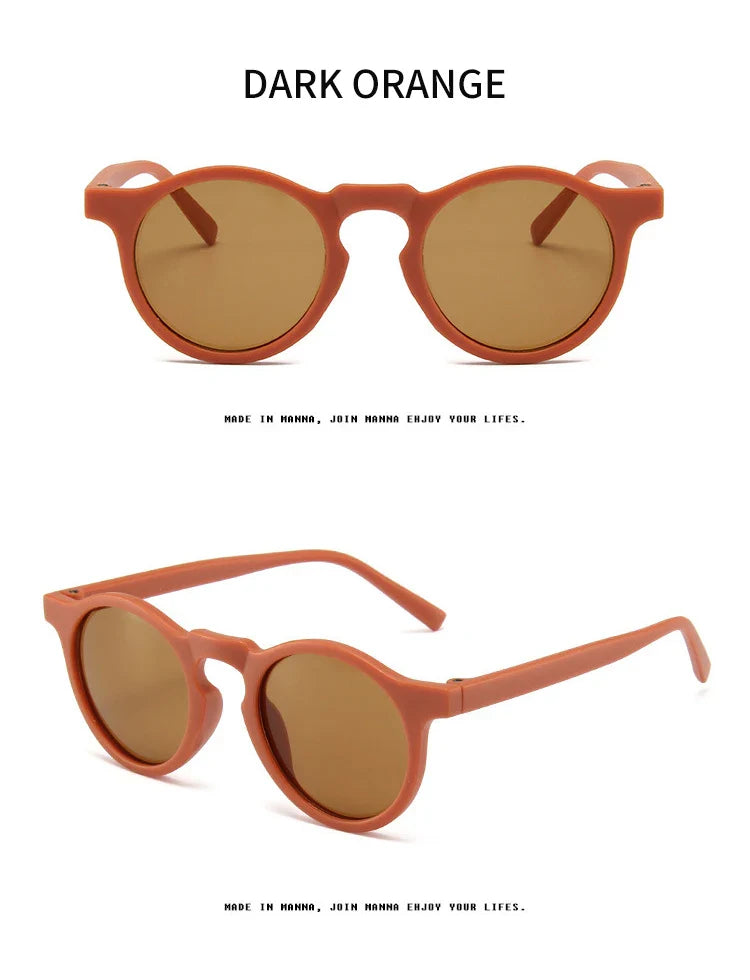 New Children Vintage Round Outdoor Sun Protection Sunglasses