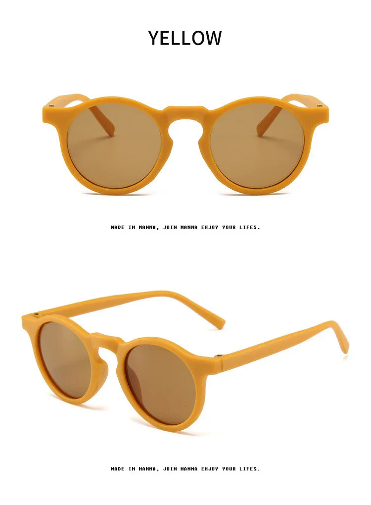 New Children Vintage Round Outdoor Sun Protection Sunglasses